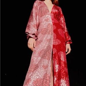 Farm Rio Red Sequin Heart Dress